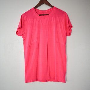 Champion neon pink scoop neck athletic shirt with short sleeves and Duo Dry tech